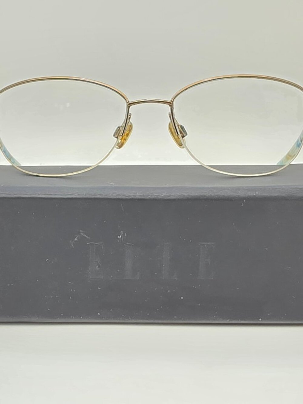 Elle EL13472 Brown Semi Rimless Cat Eye Eyeglasses Frame w/ Flexhinge and Case